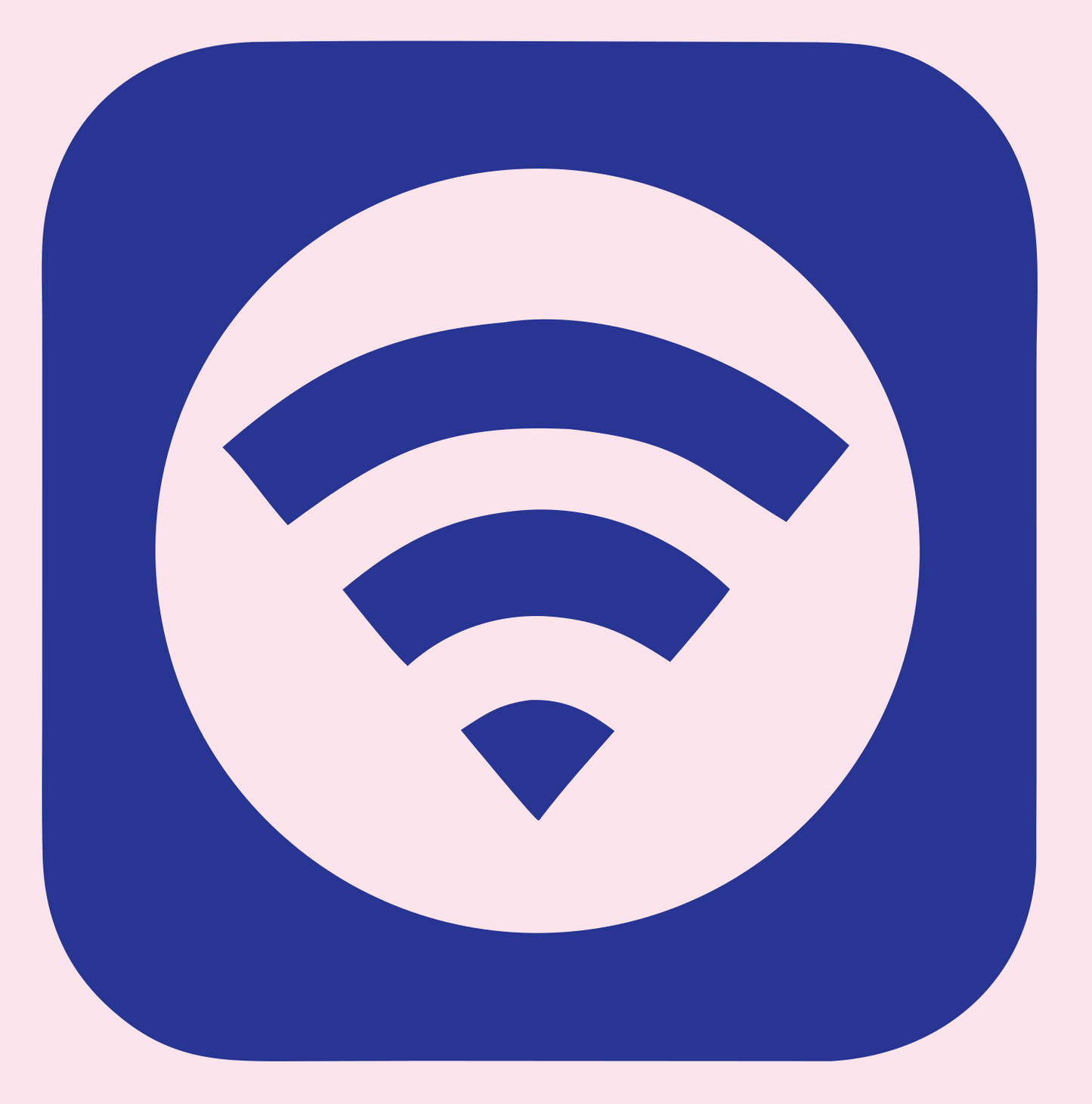 WiFi Rounded Square Badge #fce4ec/#283593