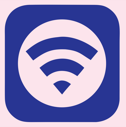 WiFi Rounded Square Badge #fce4ec/#283593