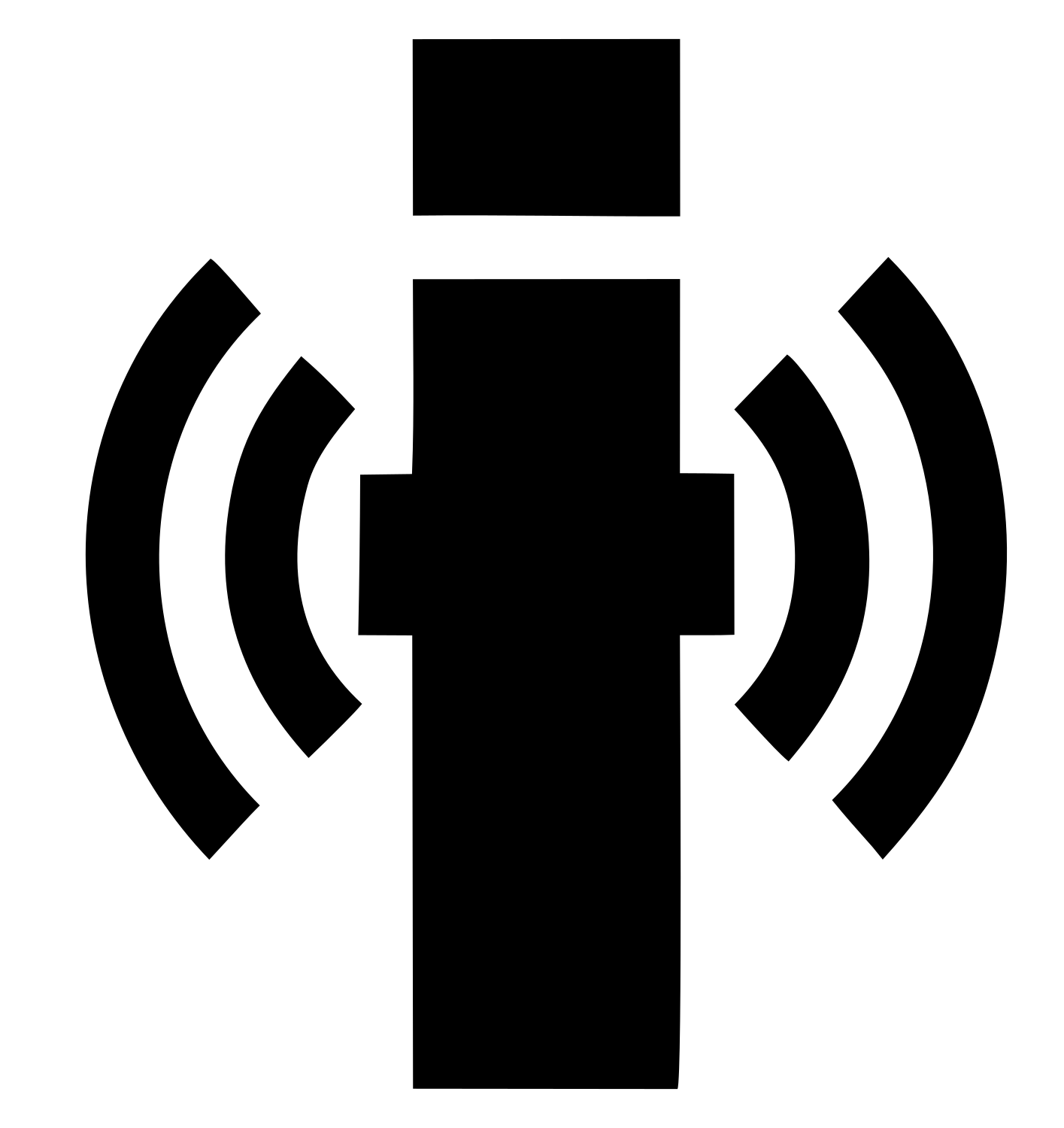 Blocky Antenna Broadcast Logo #ffffff/#000000