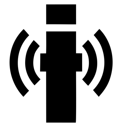 Blocky Antenna Broadcast Logo #ffffff/#000000