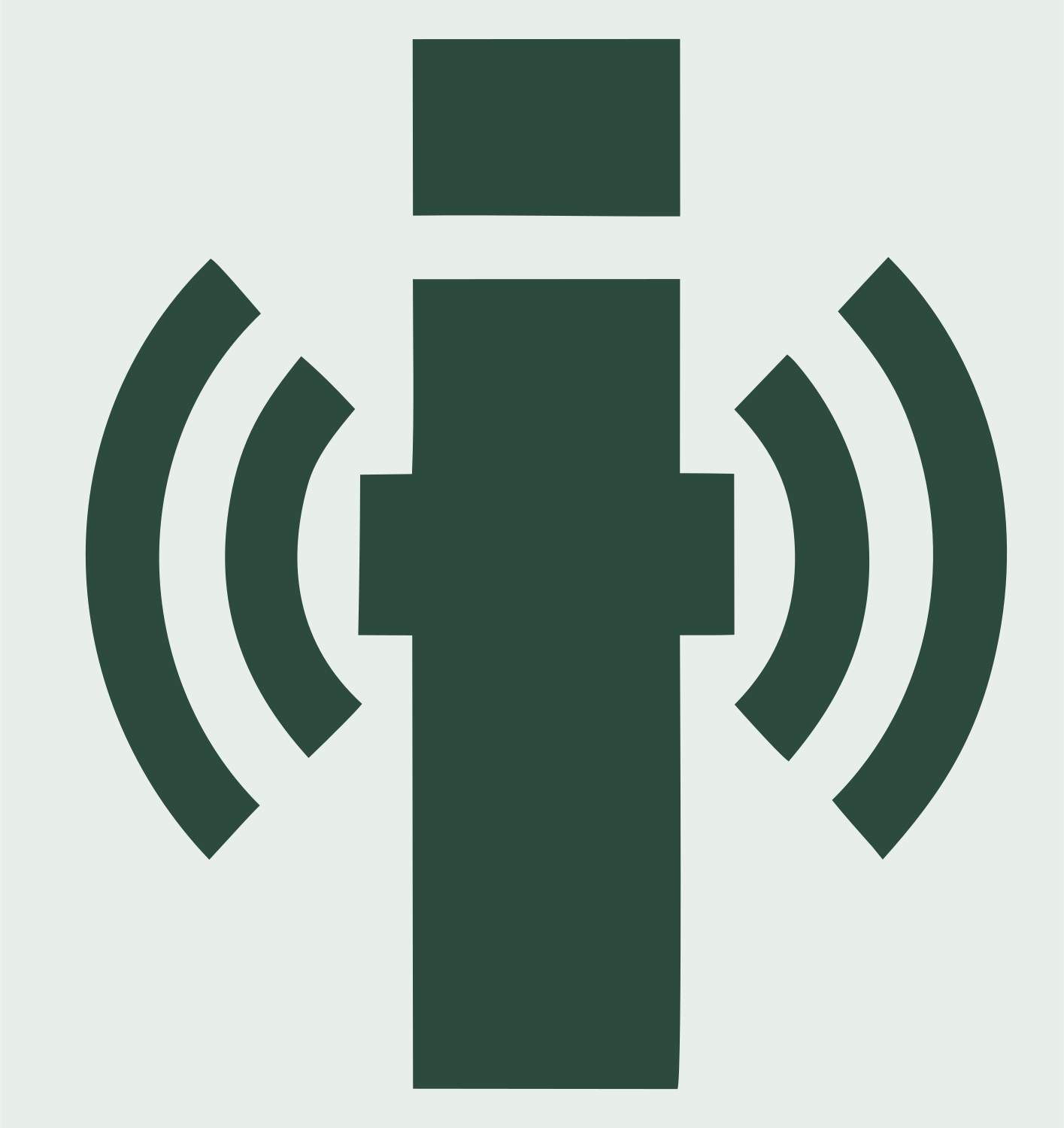 Blocky Antenna Broadcast Logo #e8efe9/#2d4a3e