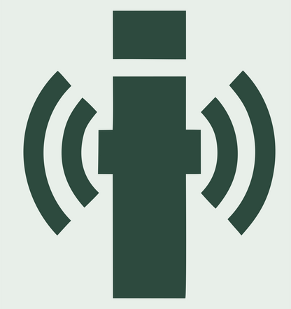 Blocky Antenna Broadcast Logo #e8efe9/#2d4a3e