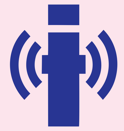 Blocky Antenna Broadcast Logo #fce4ec/#283593