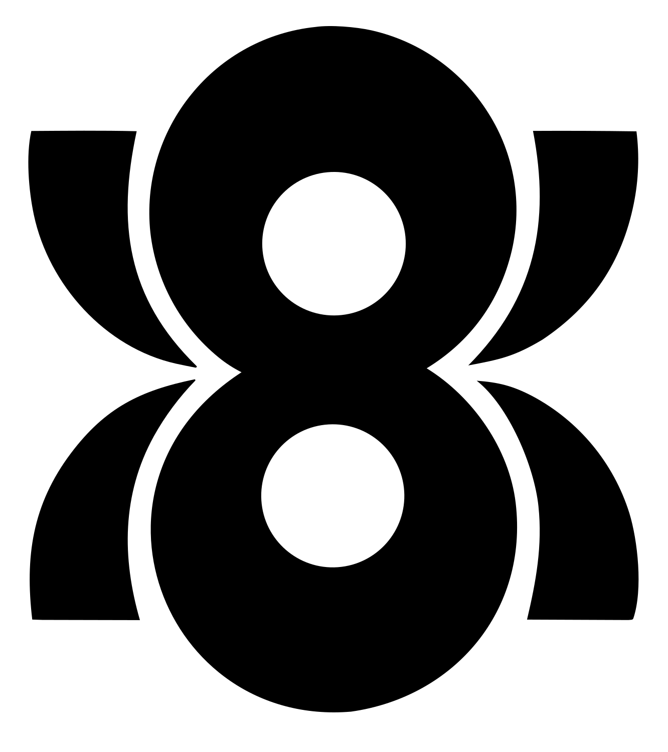 Blocky Figure Eight Signal Mark #ffffff/#000000