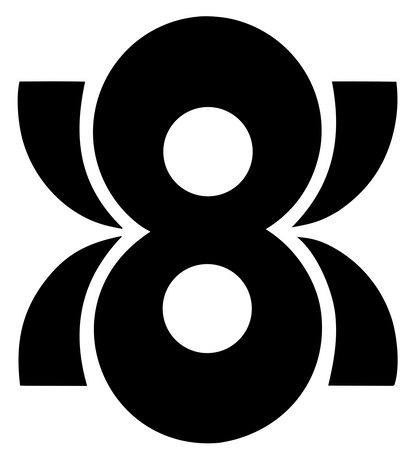 Blocky Figure Eight Signal Mark #ffffff/#000000