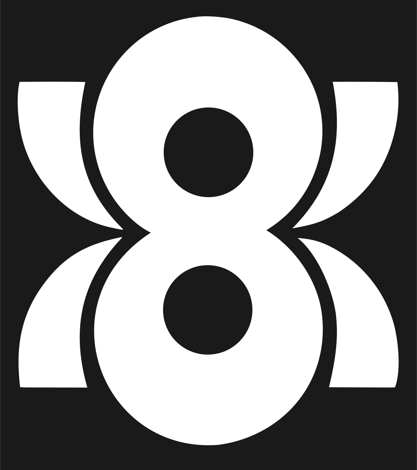 Blocky Figure Eight Signal Mark #1a1a1a/#ffffff
