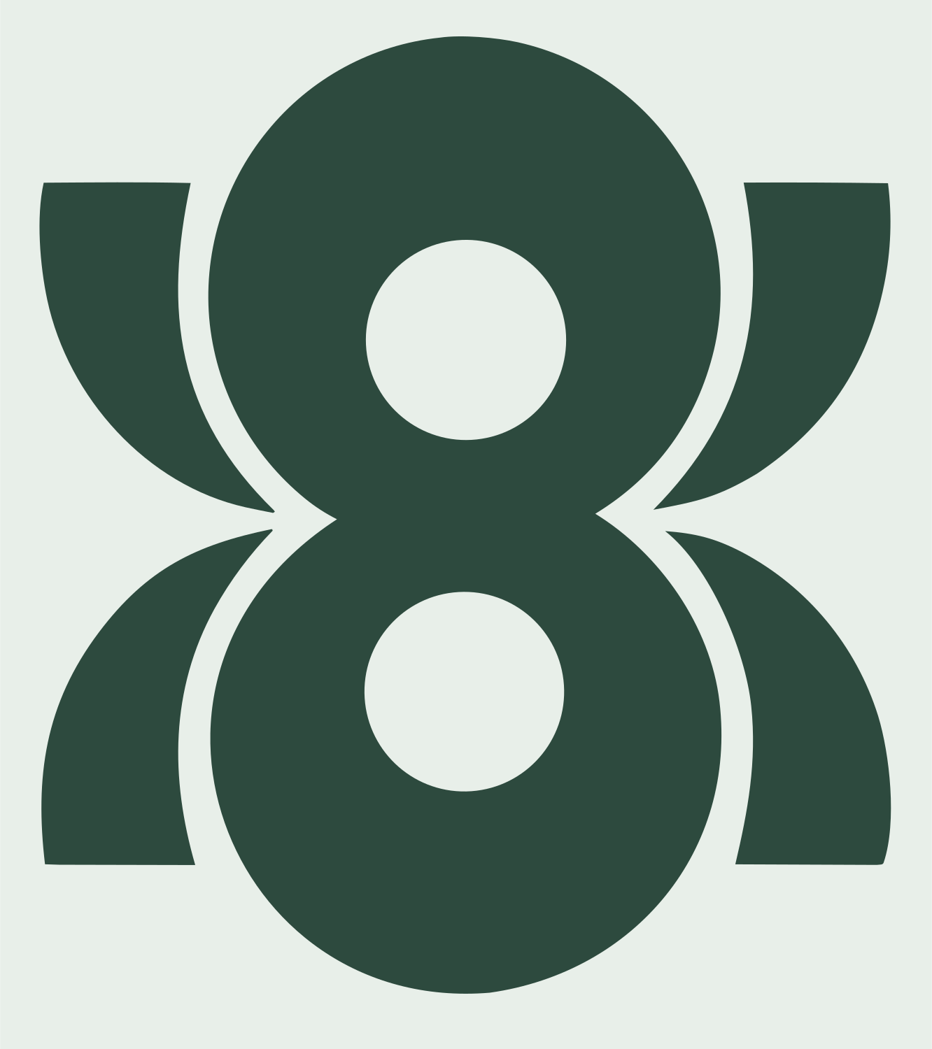 Blocky Figure Eight Signal Mark #e8efe9/#2d4a3e