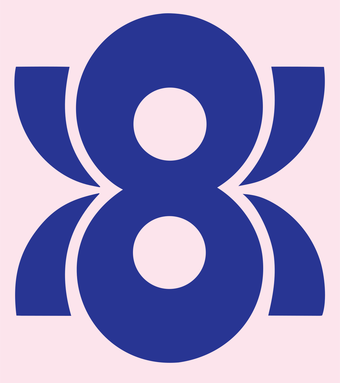 Blocky Figure Eight Signal Mark #fce4ec/#283593