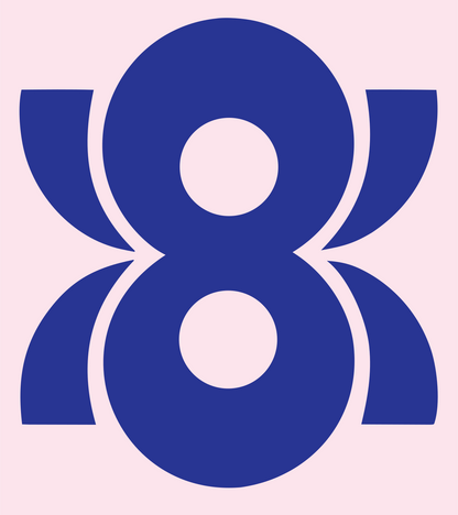 Blocky Figure Eight Signal Mark #fce4ec/#283593