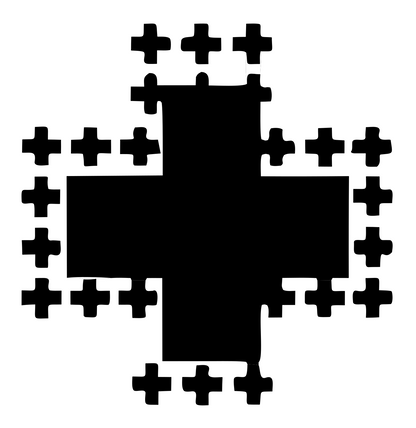 Fractal Plus Sign Mark #ffffff/#000000
