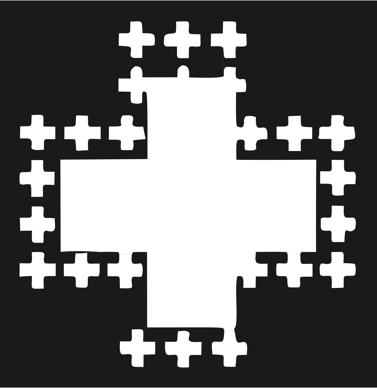 Fractal Plus Sign Mark #1a1a1a/#ffffff