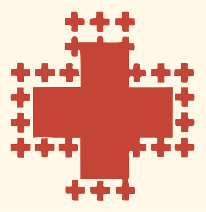 Fractal Plus Sign Mark #fff8e7/#c44536