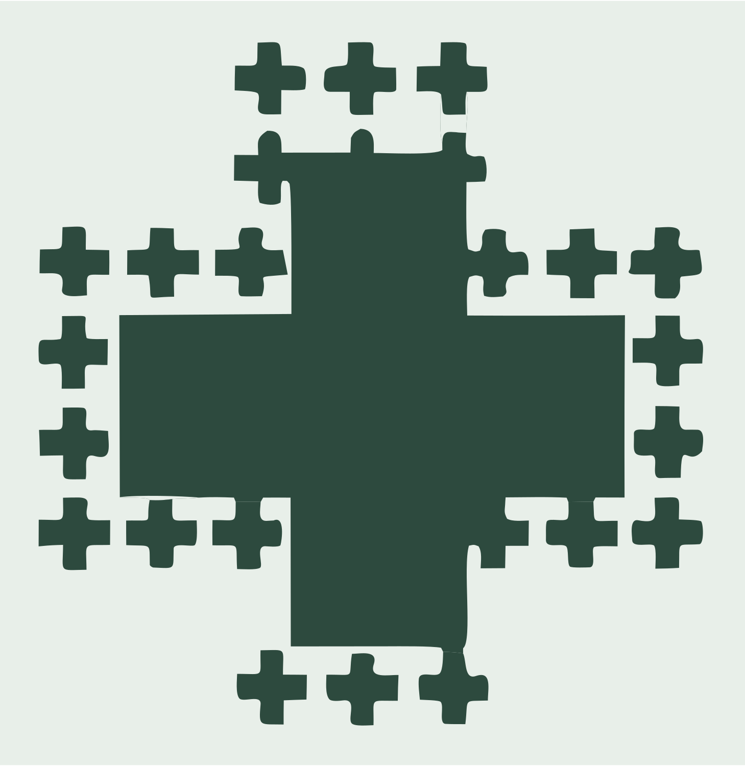 Fractal Plus Sign Mark #e8efe9/#2d4a3e