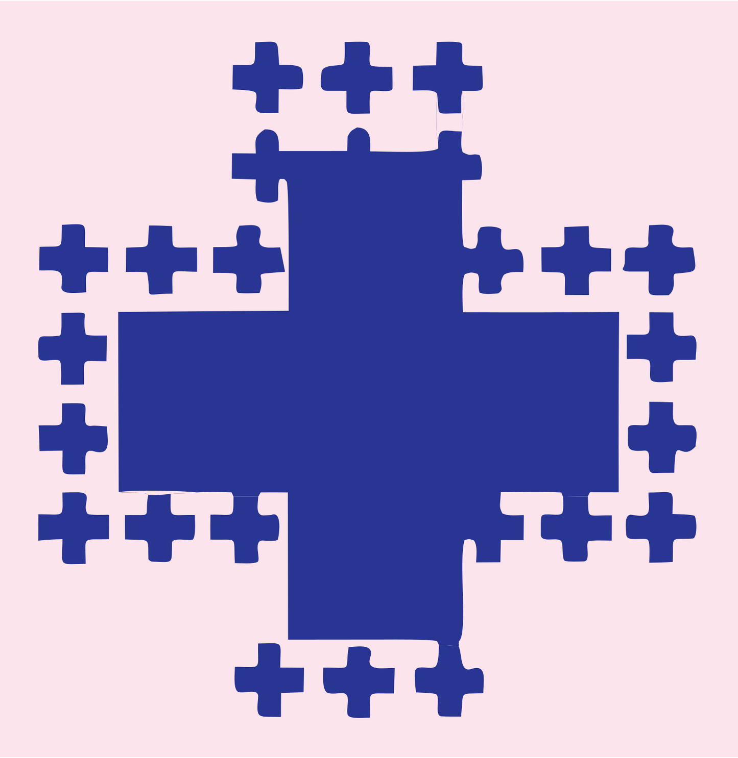 Fractal Plus Sign Mark #fce4ec/#283593