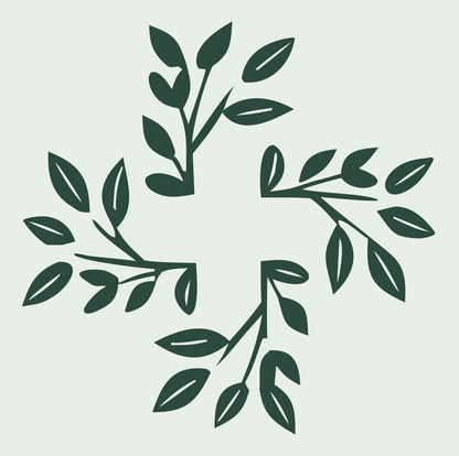 Botanical Branch Plus Emblem #e8efe9/#2d4a3e