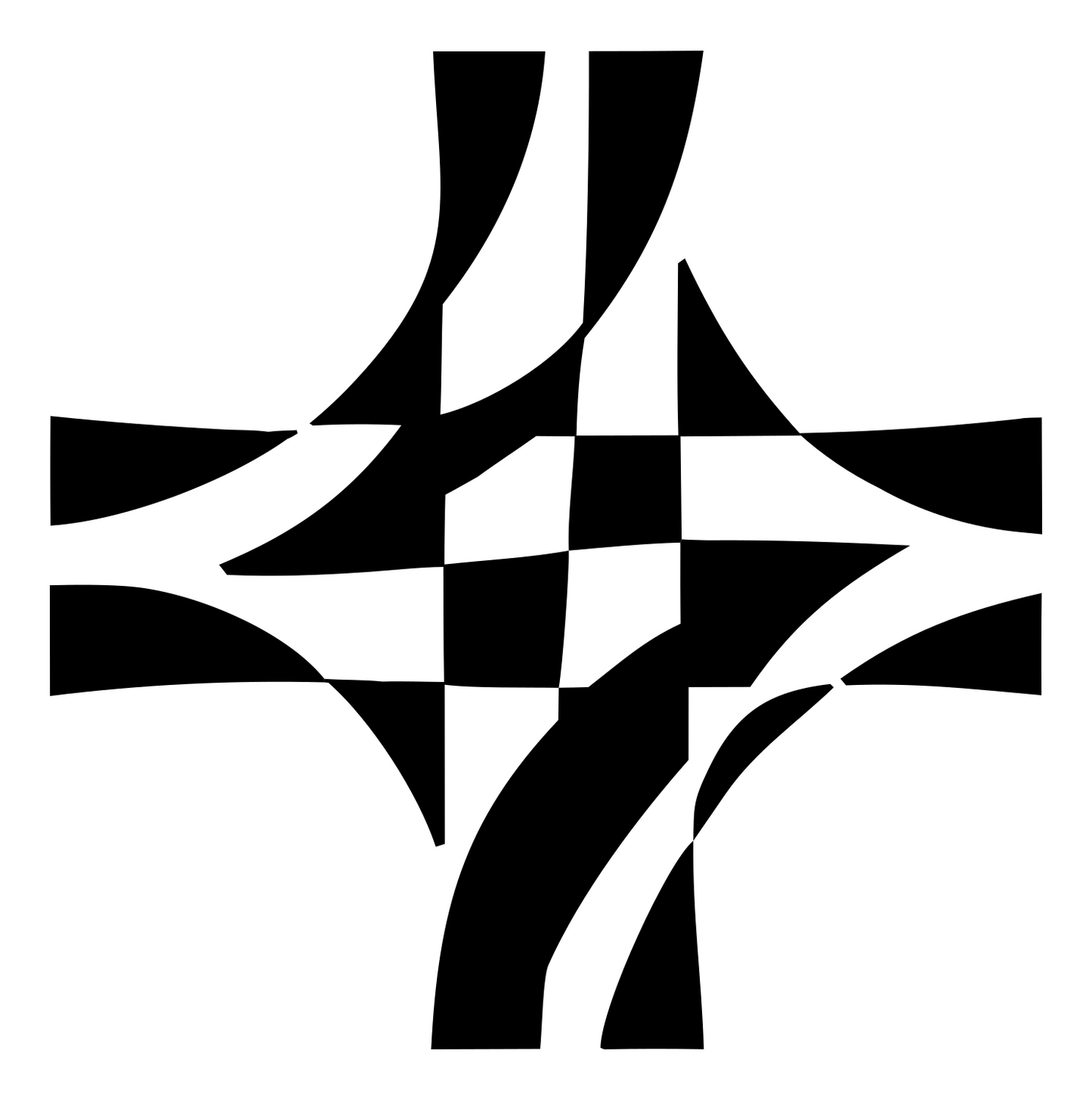 Bold Crossroads Intersection Mark #ffffff/#000000