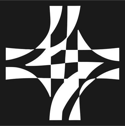 Bold Crossroads Intersection Mark #1a1a1a/#ffffff