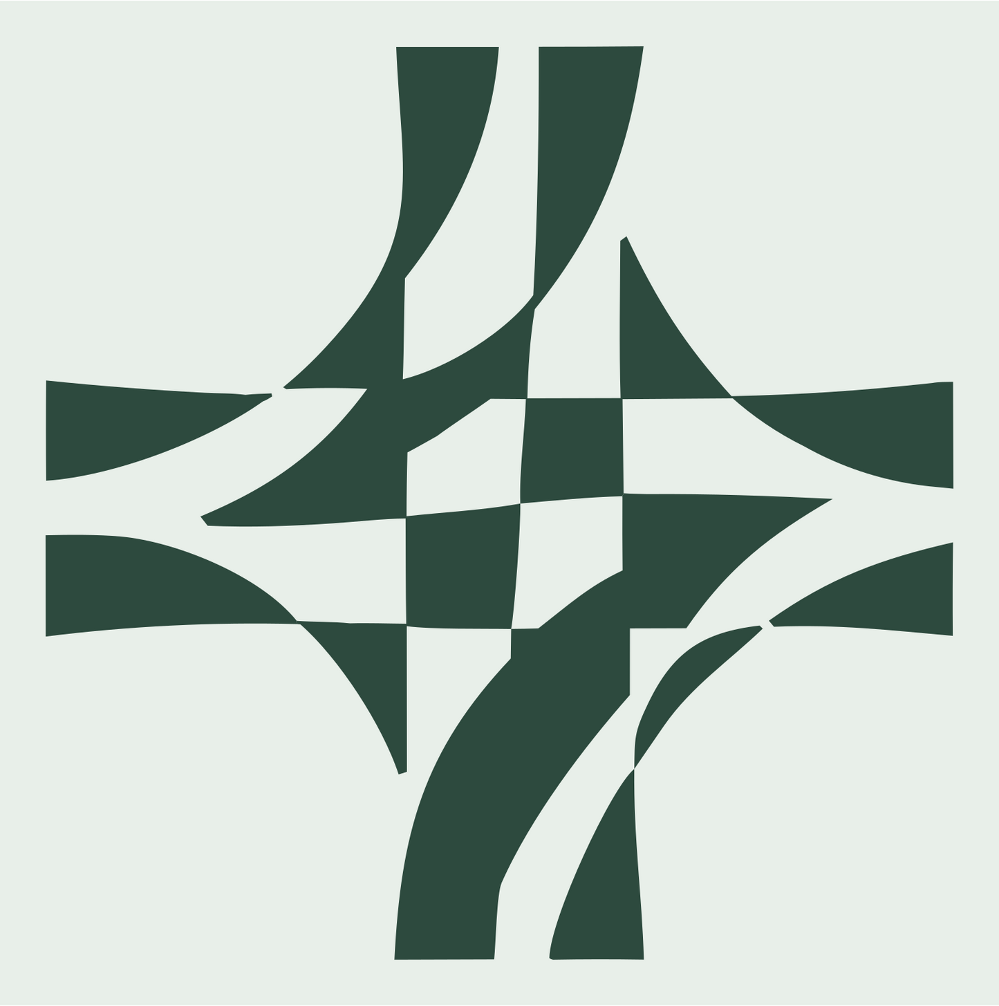 Bold Crossroads Intersection Mark #e8efe9/#2d4a3e