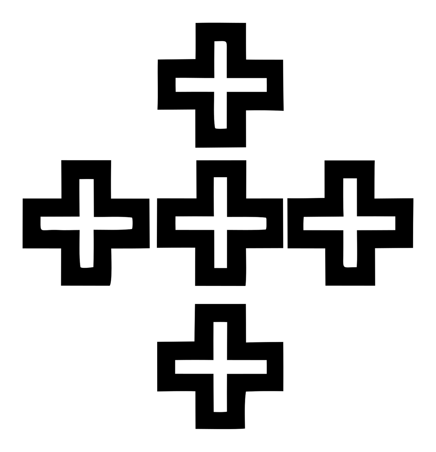 Bold Cross Pattern Crest #ffffff/#000000