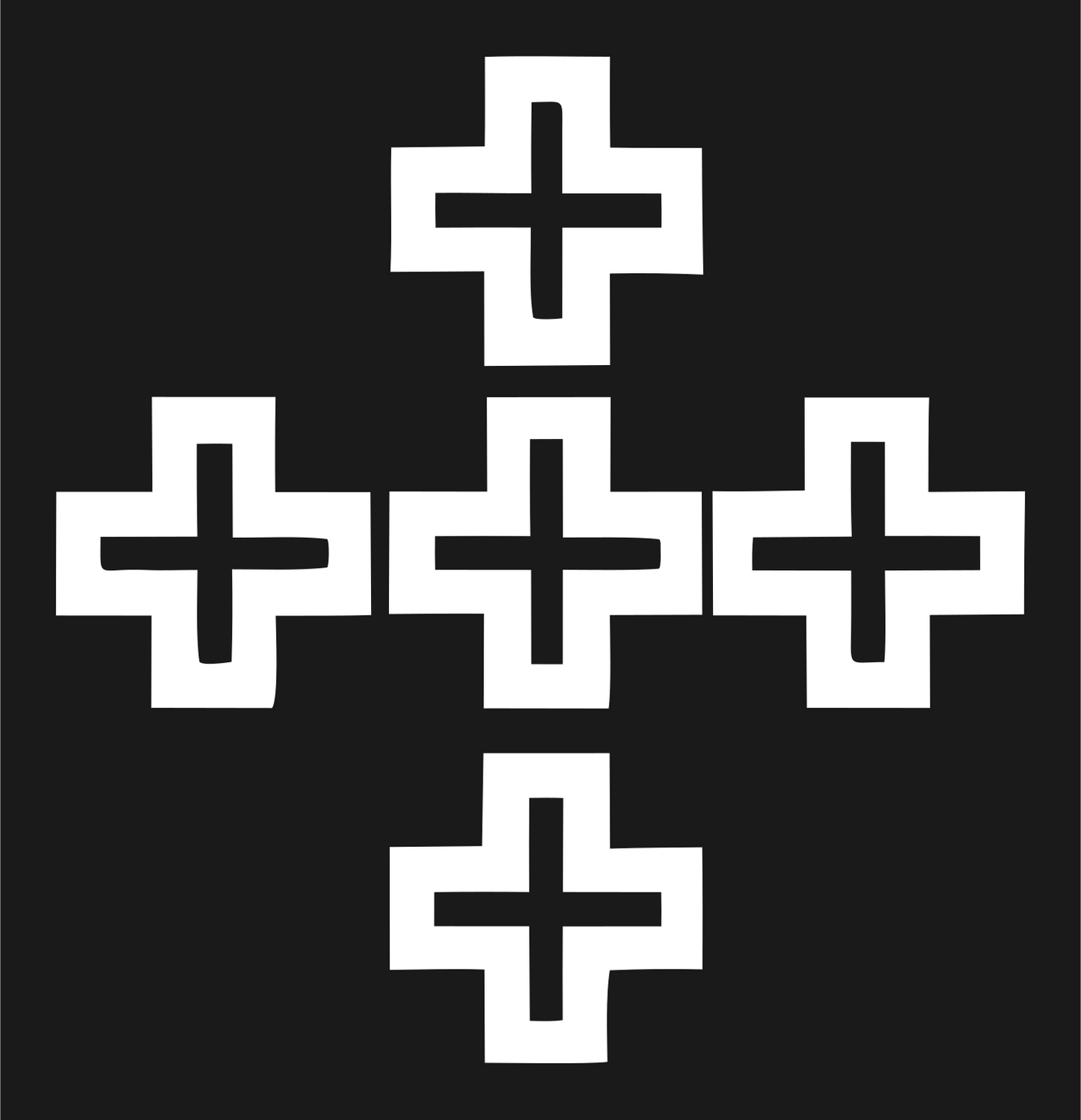Bold Cross Pattern Crest #1a1a1a/#ffffff