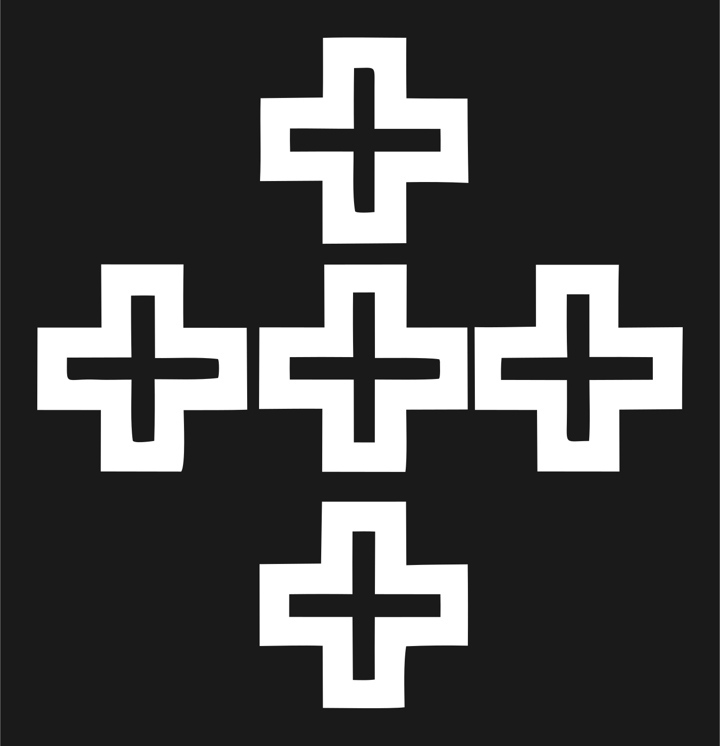 Bold Cross Pattern Crest #1a1a1a/#ffffff