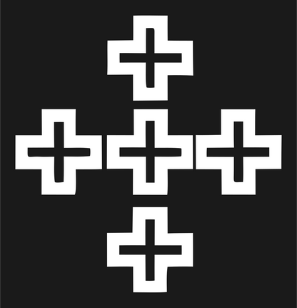 Bold Cross Pattern Crest #1a1a1a/#ffffff