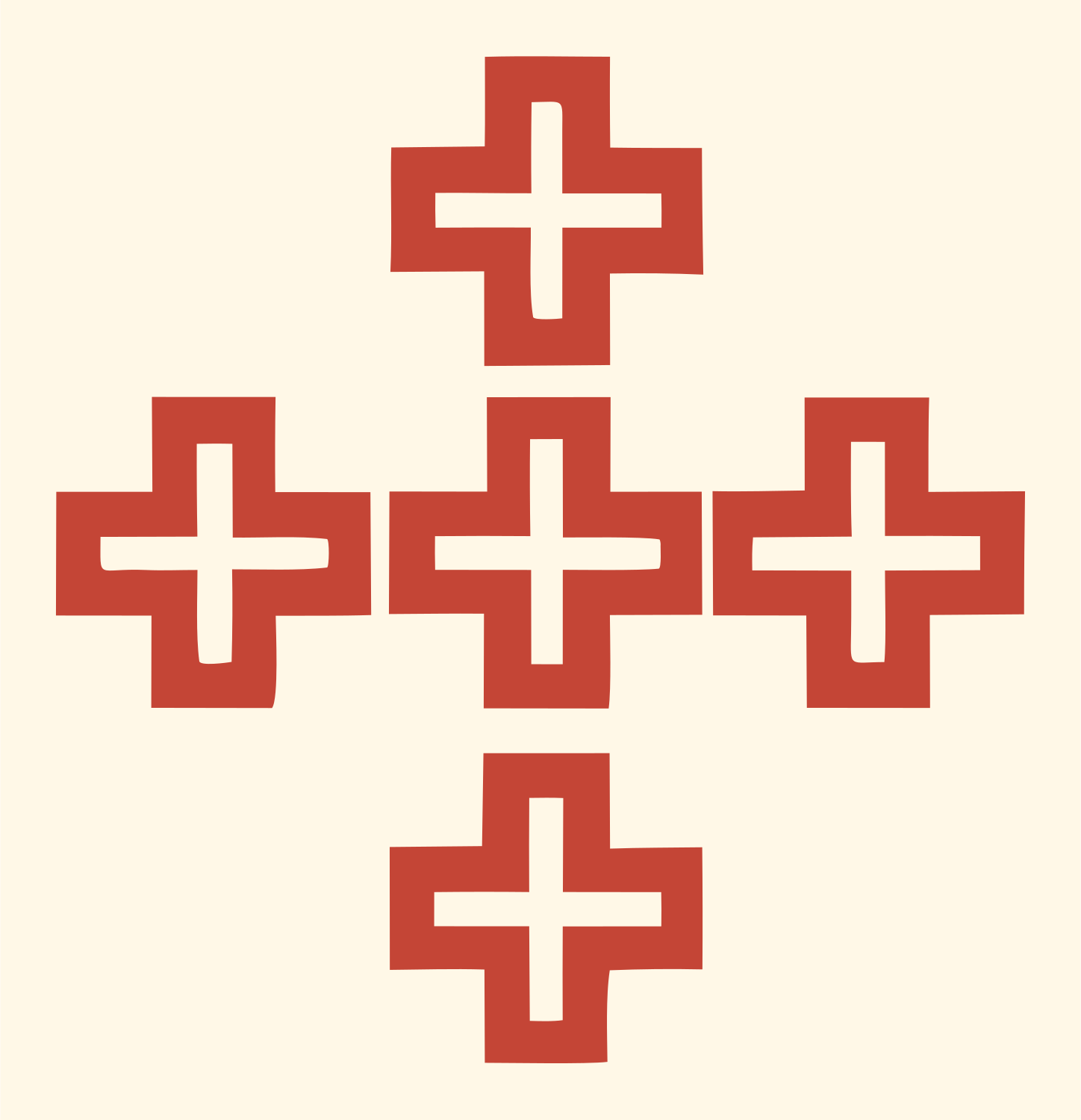 Bold Cross Pattern Crest #fff8e7/#c44536