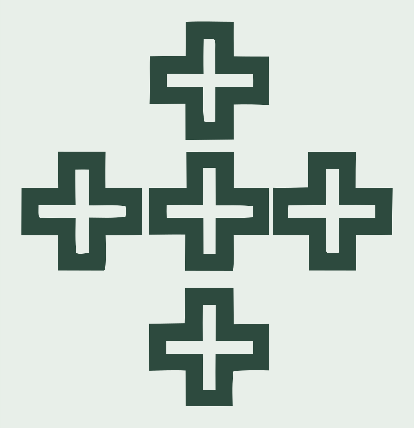 Bold Cross Pattern Crest #e8efe9/#2d4a3e