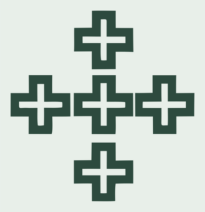 Bold Cross Pattern Crest #e8efe9/#2d4a3e