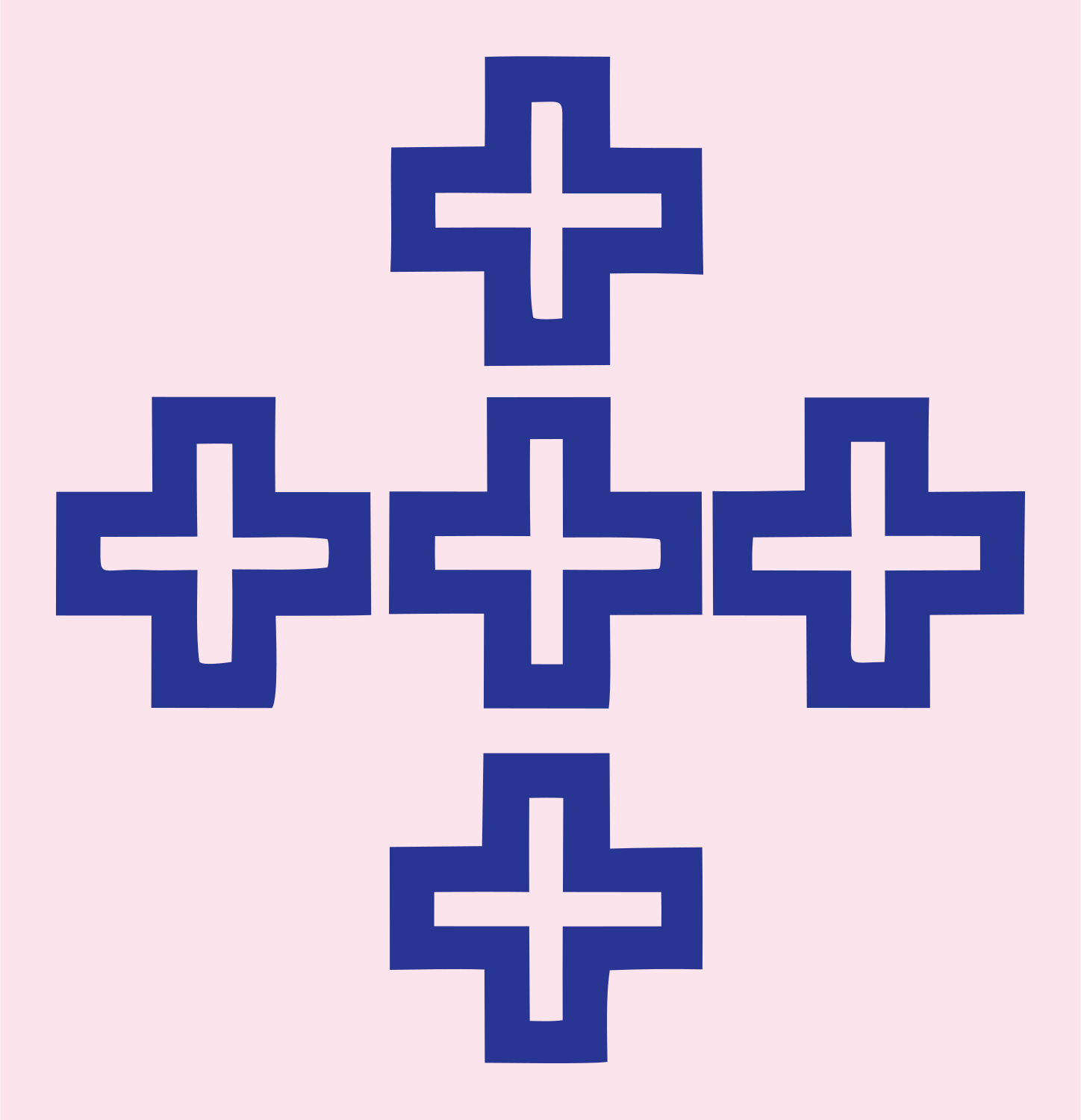 Bold Cross Pattern Crest #fce4ec/#283593