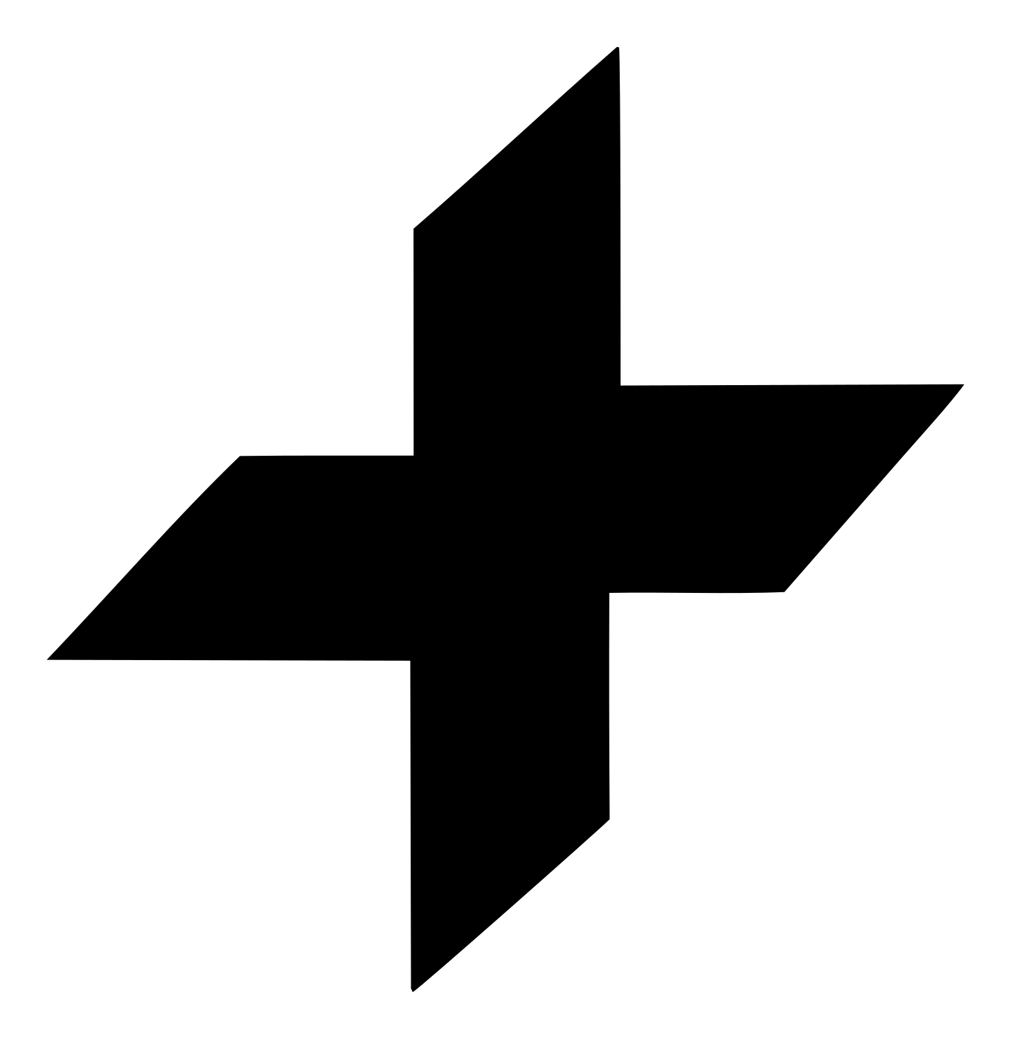 Geometric Shuriken Plus Mark #ffffff/#000000