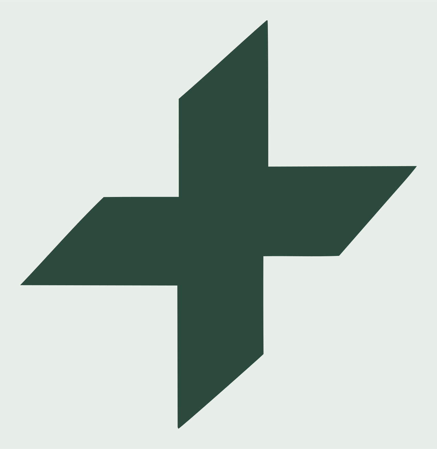 Geometric Shuriken Plus Mark #e8efe9/#2d4a3e
