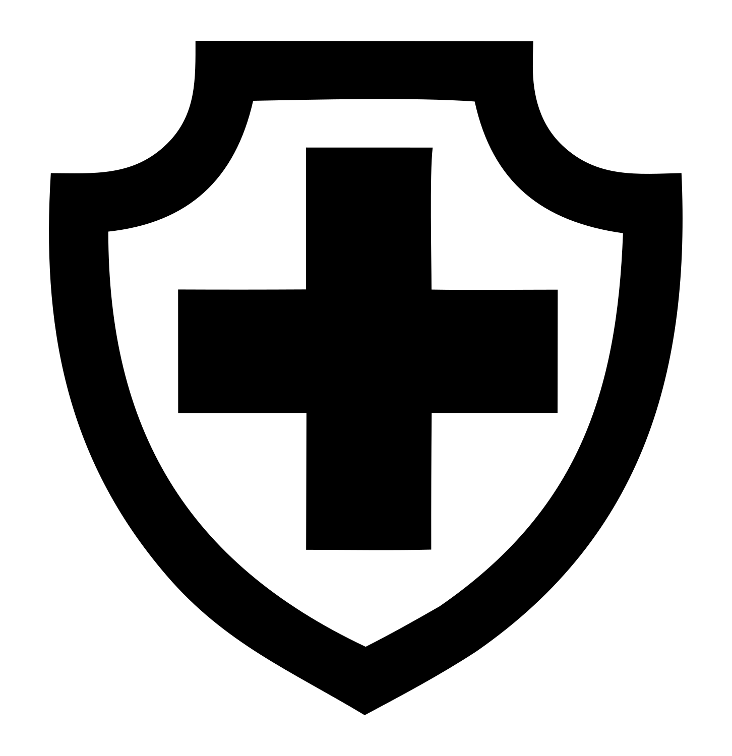 Bold Shield Cross Badge #ffffff/#000000