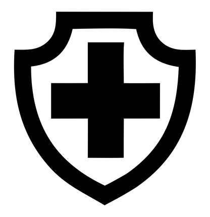 Bold Shield Cross Badge #ffffff/#000000