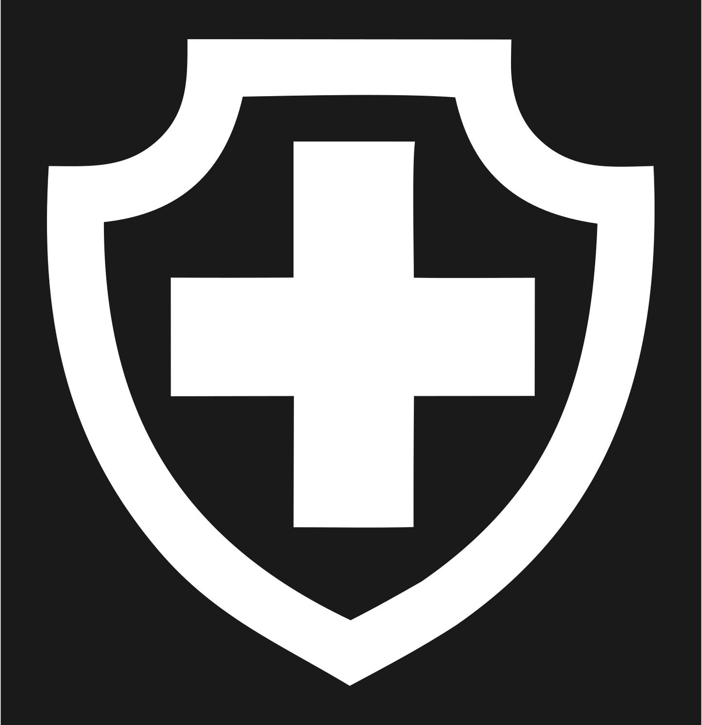 Bold Shield Cross Badge #1a1a1a/#ffffff