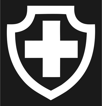 Bold Shield Cross Badge #1a1a1a/#ffffff