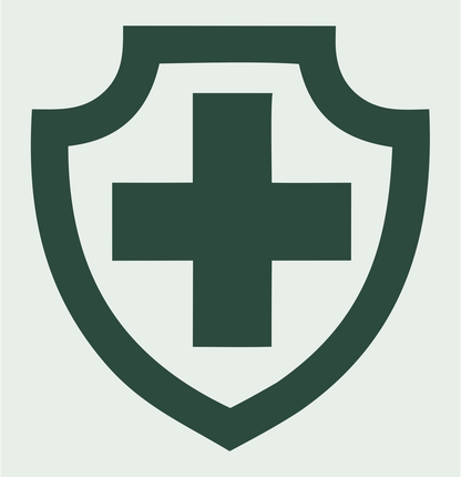 Bold Shield Cross Badge #e8efe9/#2d4a3e