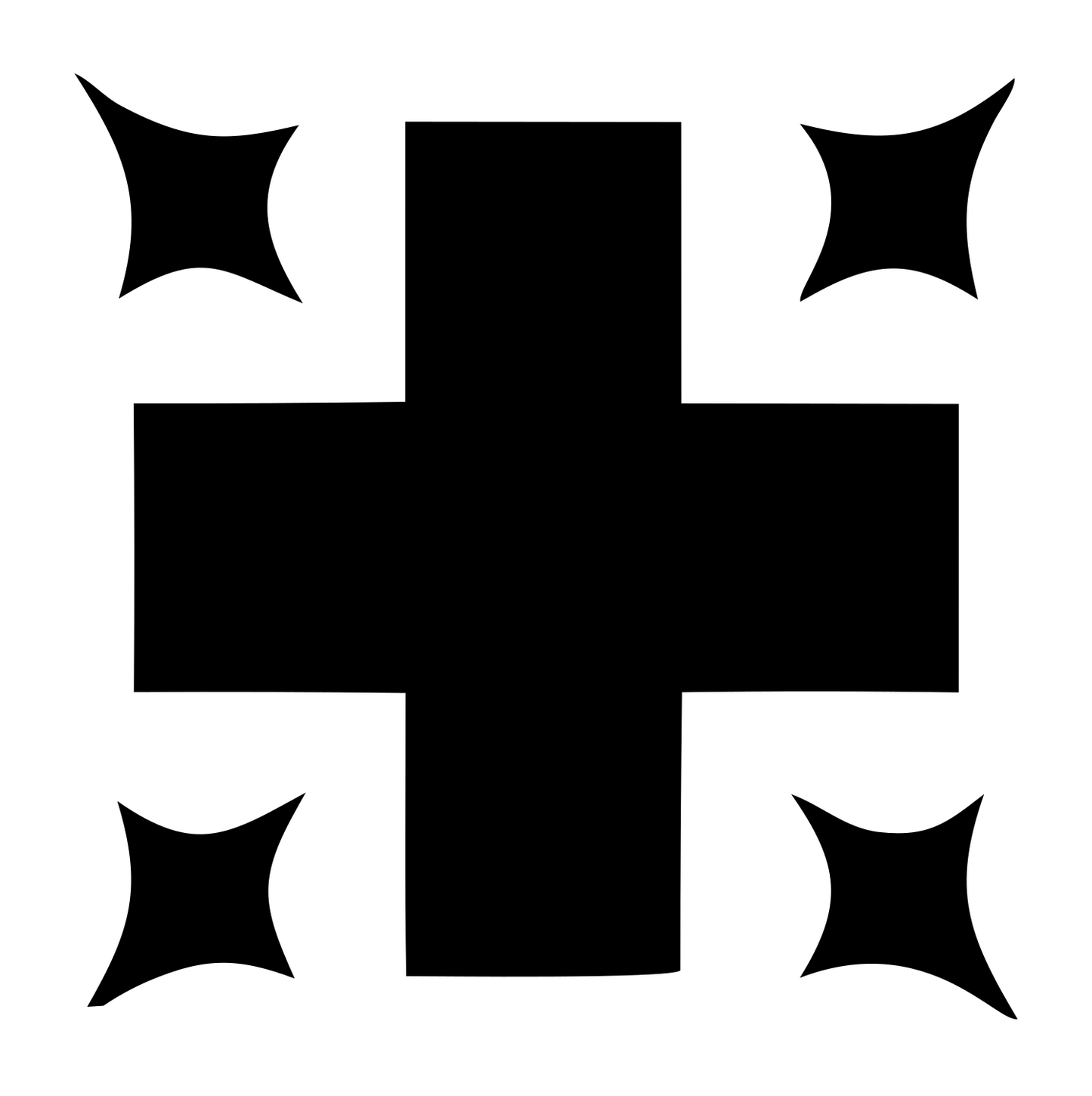 Bold Plus Corner Star Mark #ffffff/#000000