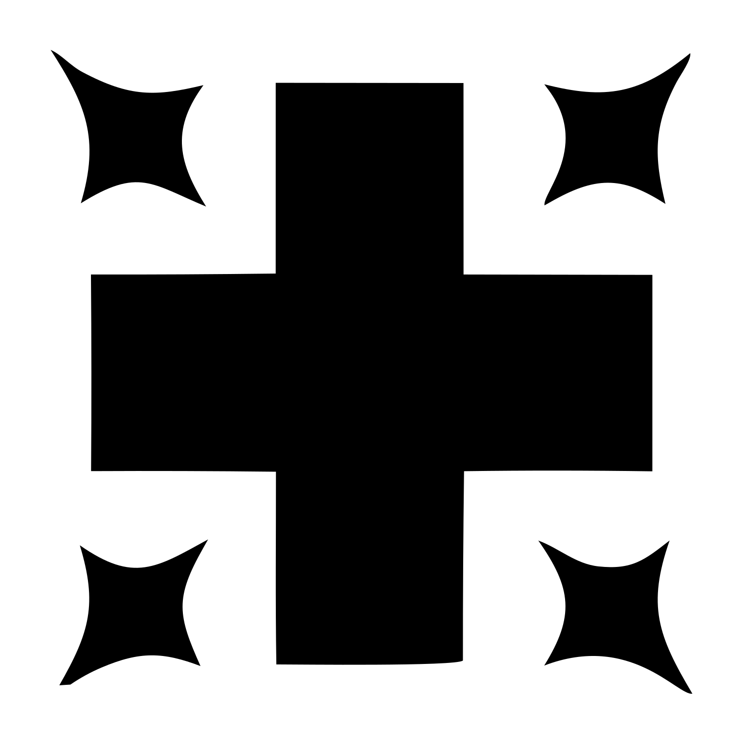 Bold Plus Corner Star Mark #ffffff/#000000