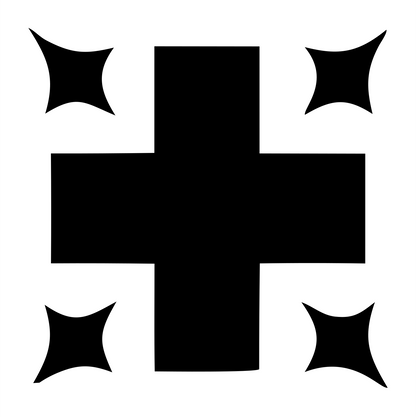 Bold Plus Corner Star Mark #ffffff/#000000