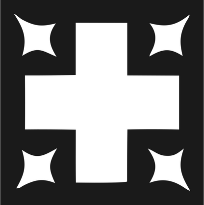 Bold Plus Corner Star Mark #1a1a1a/#ffffff