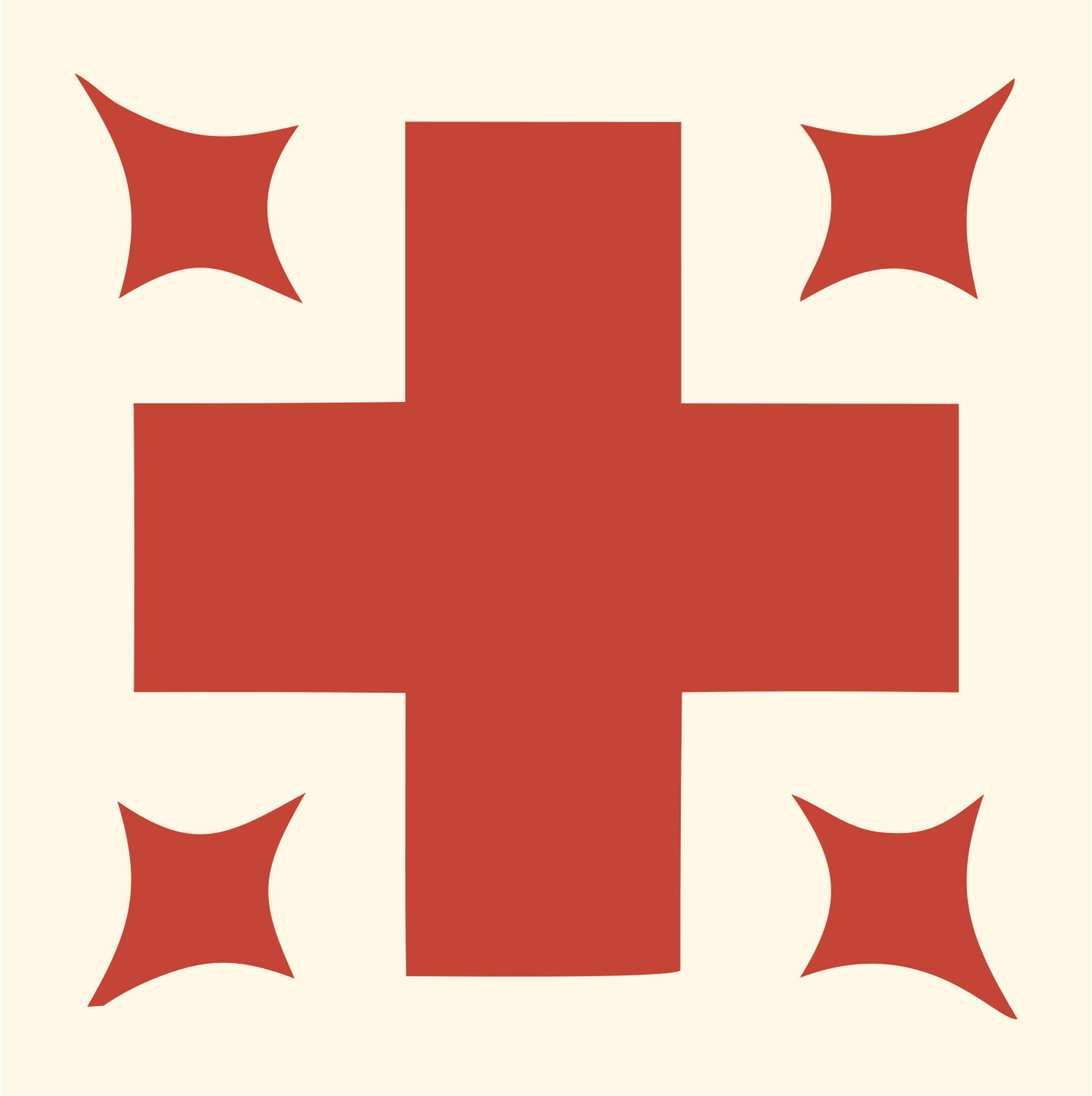 Bold Plus Corner Star Mark #fff8e7/#c44536