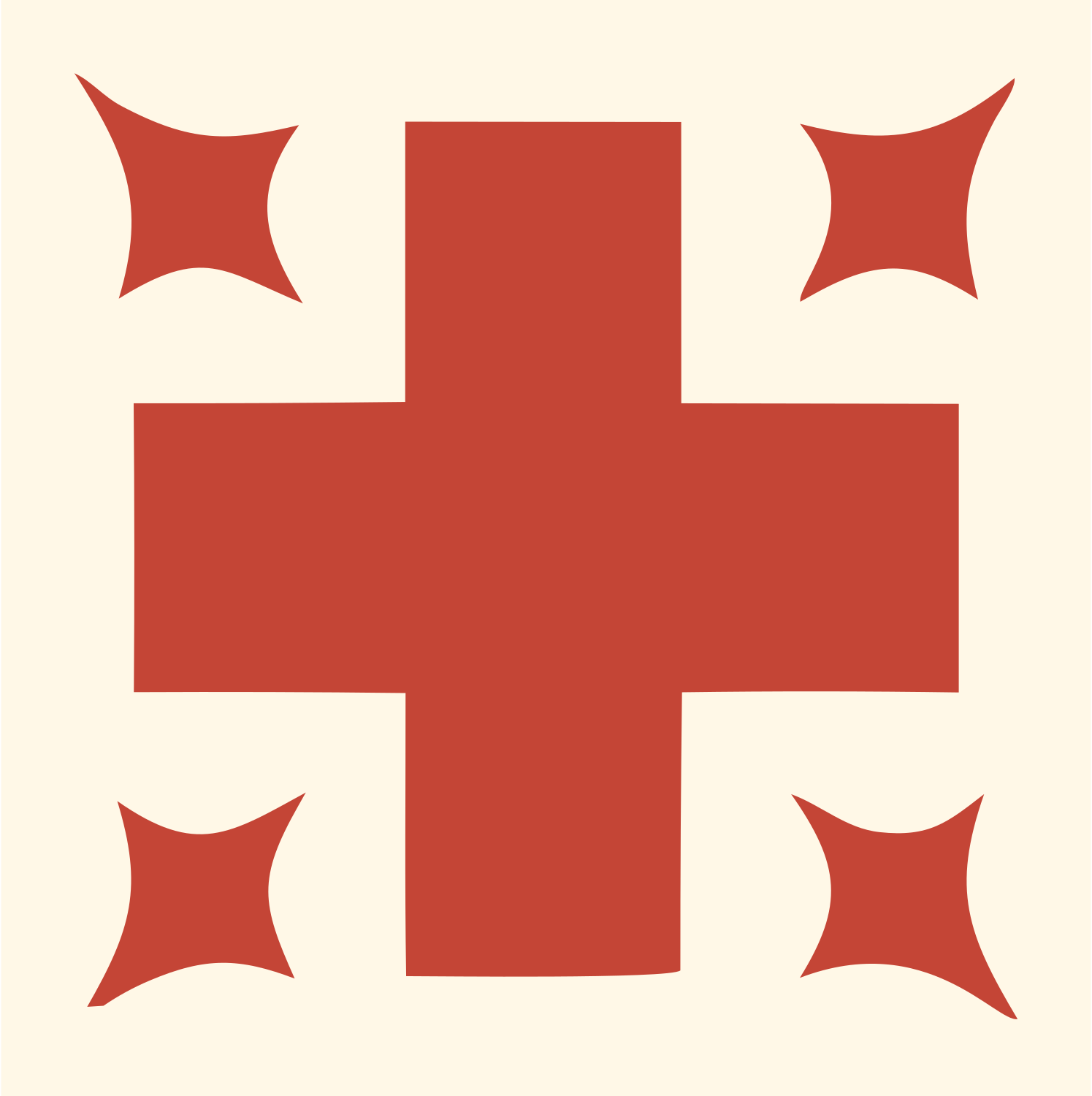 Bold Plus Corner Star Mark #fff8e7/#c44536