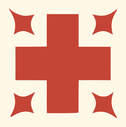 Bold Plus Corner Star Mark #fff8e7/#c44536