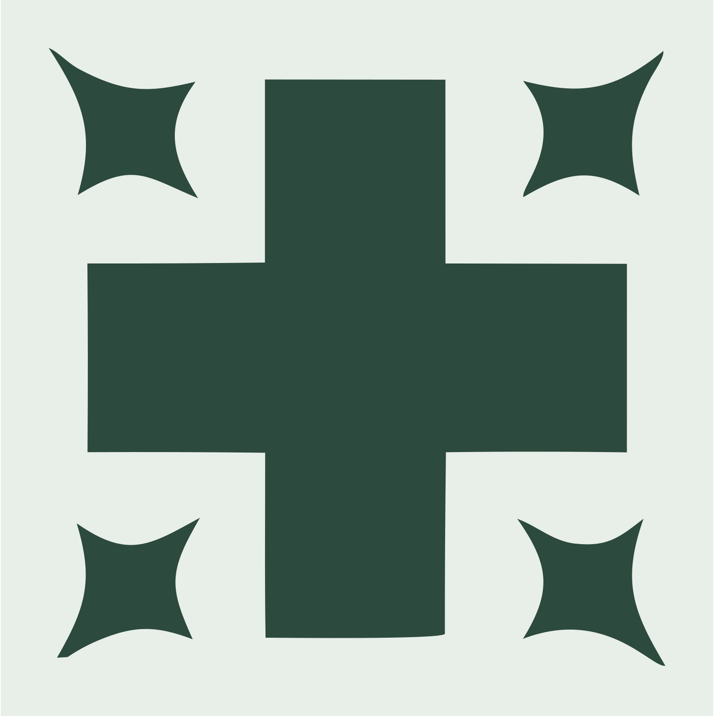 Bold Plus Corner Star Mark #e8efe9/#2d4a3e