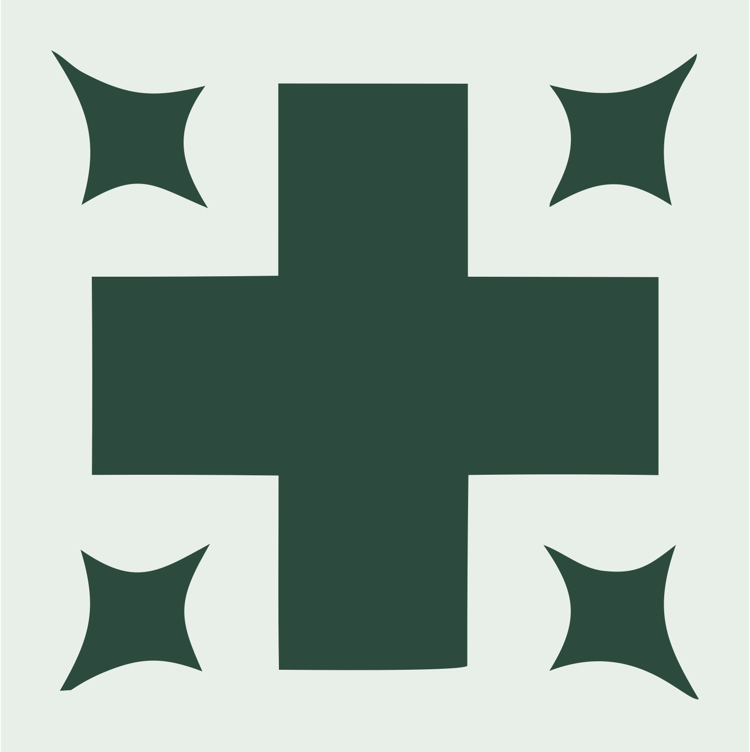Bold Plus Corner Star Mark #e8efe9/#2d4a3e
