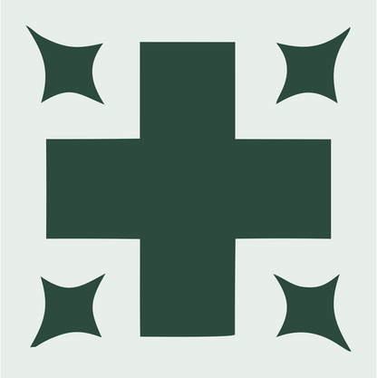 Bold Plus Corner Star Mark #e8efe9/#2d4a3e
