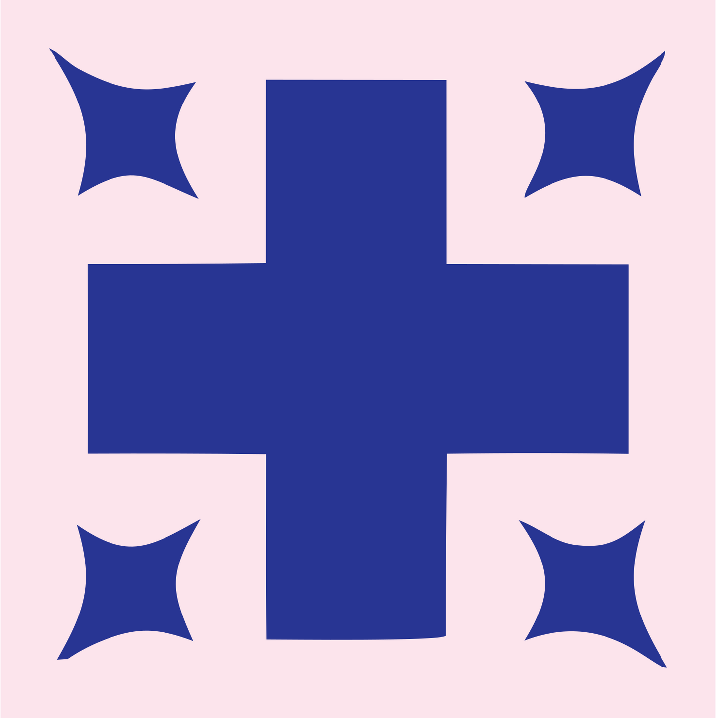 Bold Plus Corner Star Mark #fce4ec/#283593