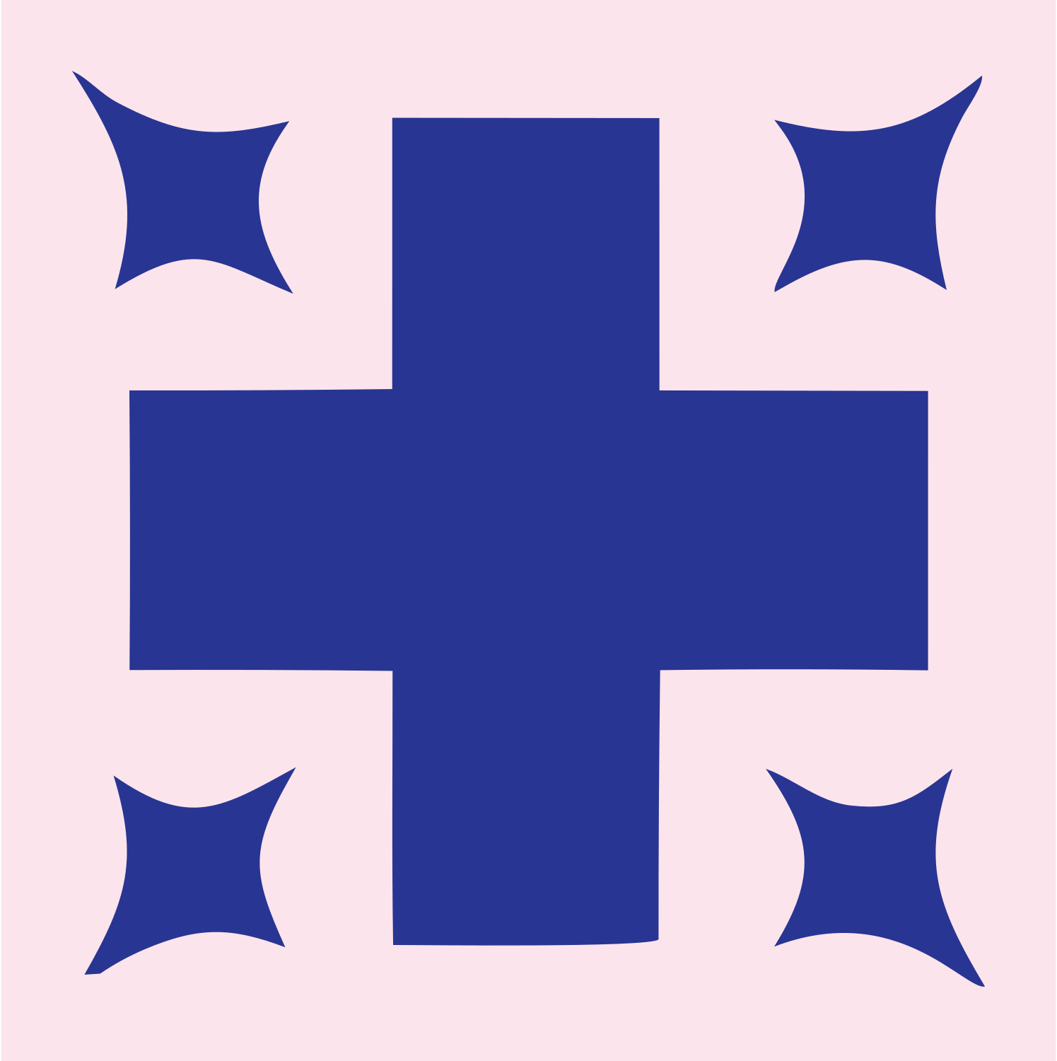 Bold Plus Corner Star Mark #fce4ec/#283593