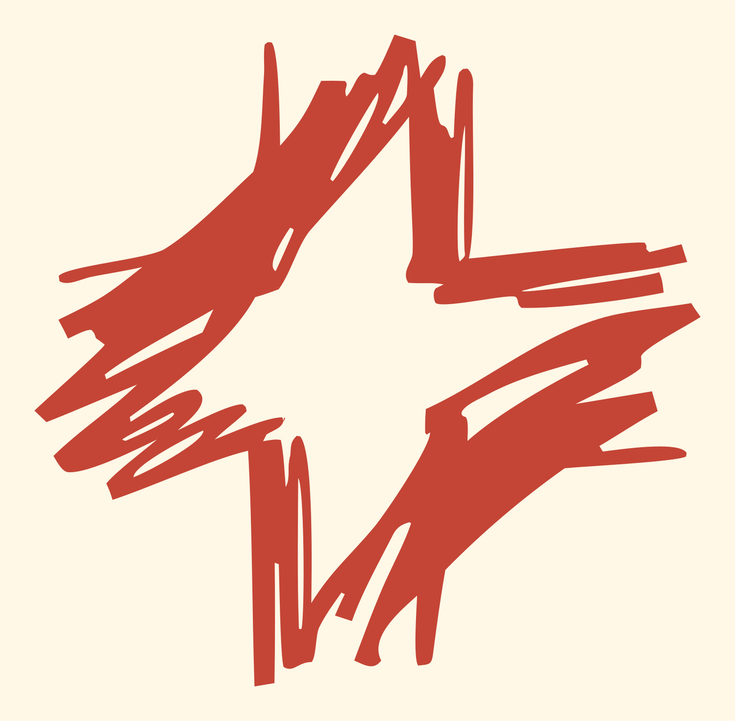 Hand-Drawn Plus Sign Mark #fff8e7/#c44536